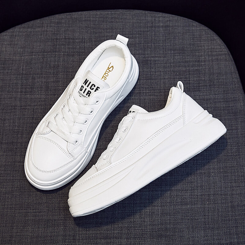2021 New Women Casual Sneakers Leather White Sneakers,Breathable Sneakers,Comfort Shoe,Women's Vulcanize Shoes Flat Shoes Female