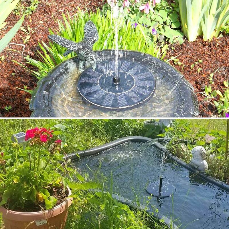 Mini Solar Power Water Fountain Garden Pool Pond Outdoor Solar Panel Bird Bath Floating Water Fountain Pump Garden Decor