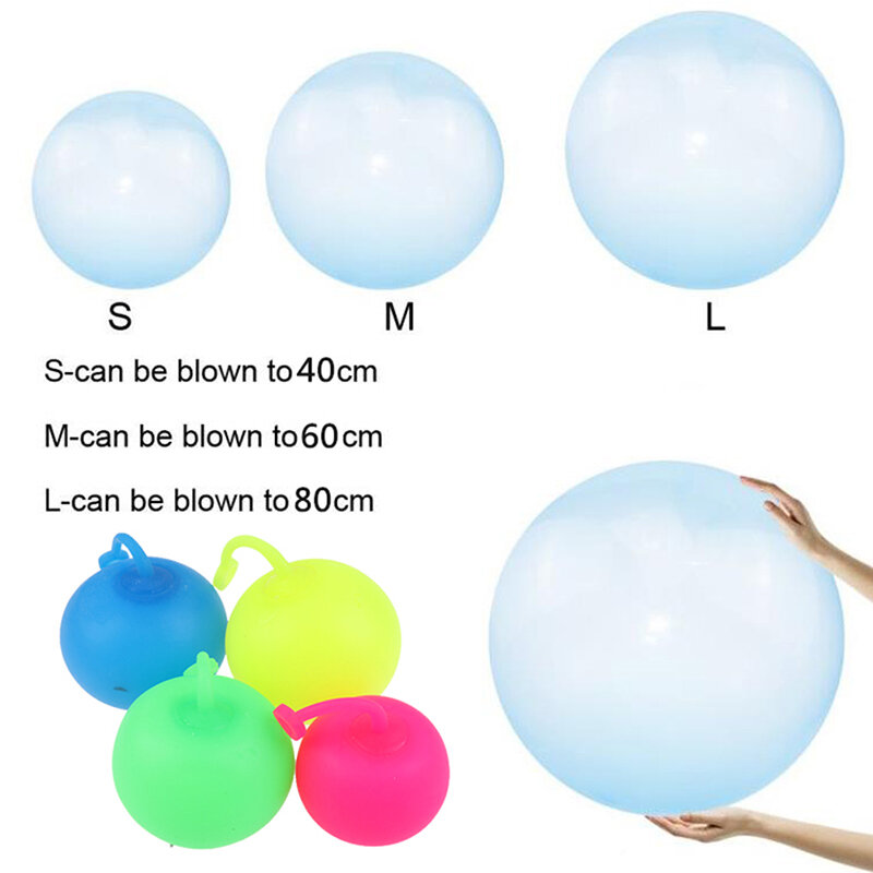 Bola de burbujas de aire y agua suave para niños, tamaño S, M y L, juguete de globo, divertido juego de fiesta, regalos geniales, venta al por mayor