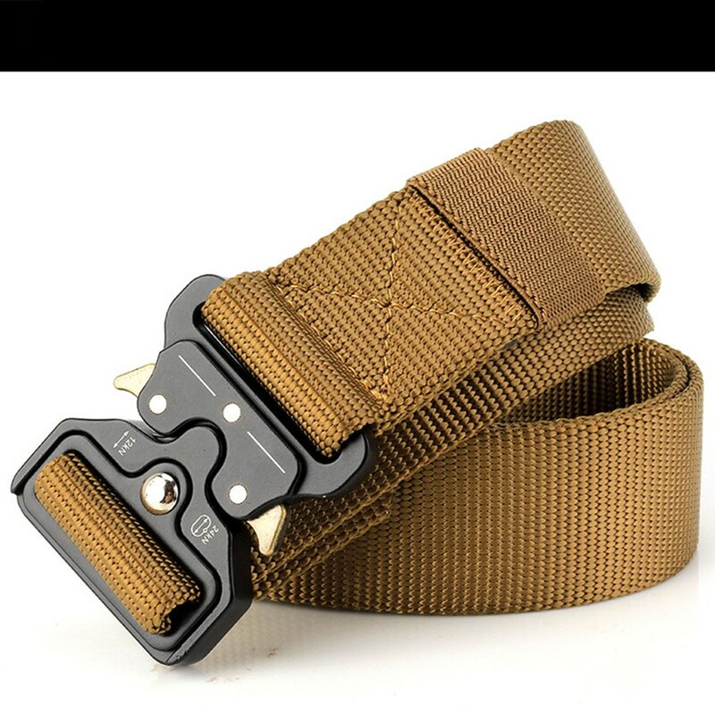 Cinturón de entrenamiento multifuncional para hombre, cinturón con hebilla de Metal ajustable, a la moda, equipo militar, 3,8