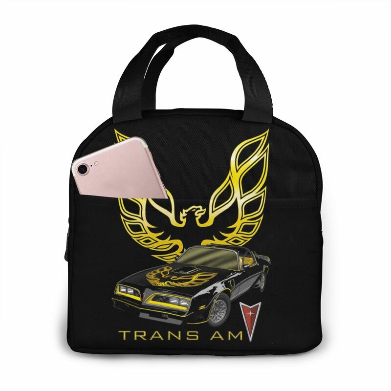 Pontiac Trans Am FireBird Waterproof Portable Insulated Lunch Bag, Reusable, Suitable For Outdoor Travel Picnic School Office