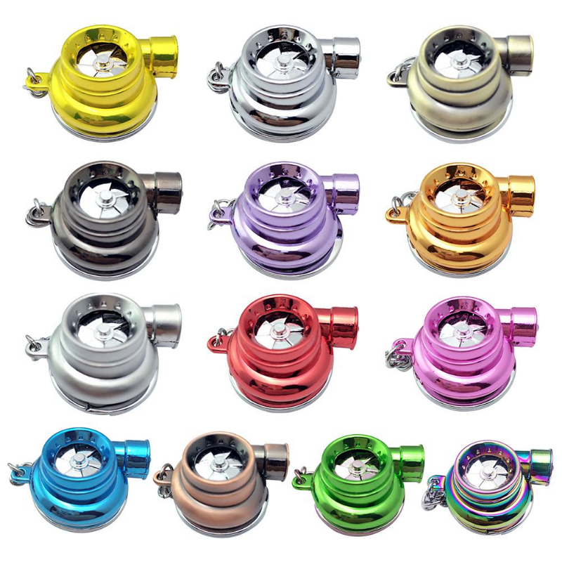 LED Mini Turbo Ladegerät Keychain Zink-legierung Spinning Turbine Sound Schlüssel Halter Keyfob schlüsselanhänger Auto Interisor Multicolor männer Geschenk