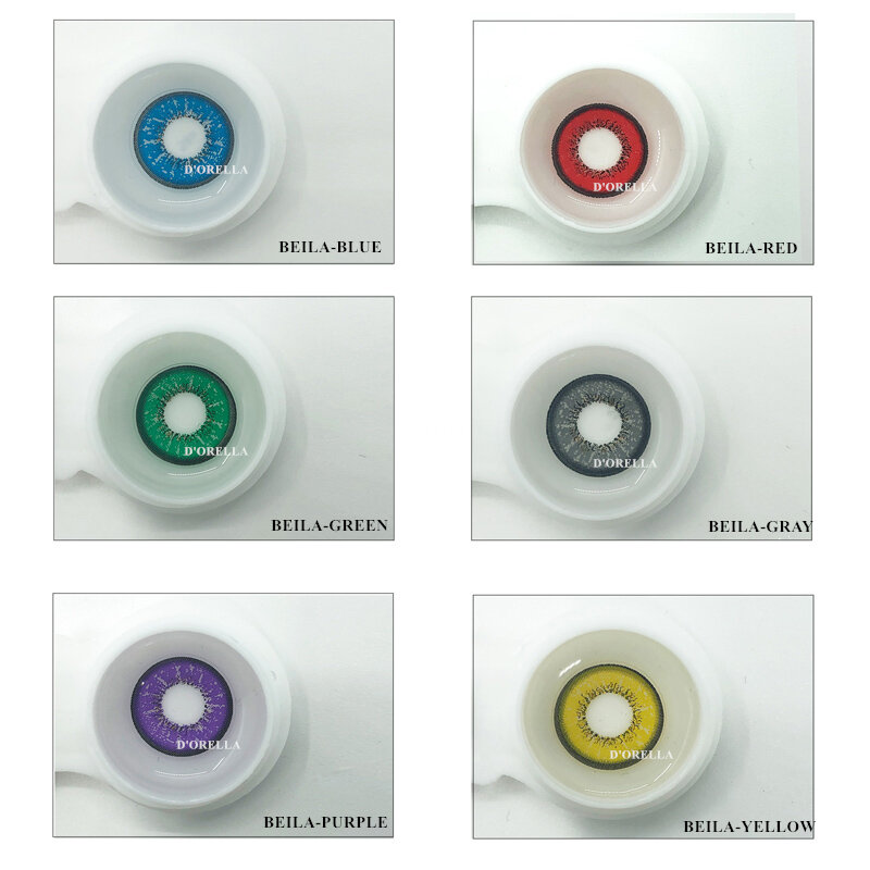 D'ORELLA 1 para (2 szt.) BELLA Series Cosplay kolorowe soczewki kontaktowe do oczu kosmetyczne soczewki kontaktowe kolor oczu na Halloween