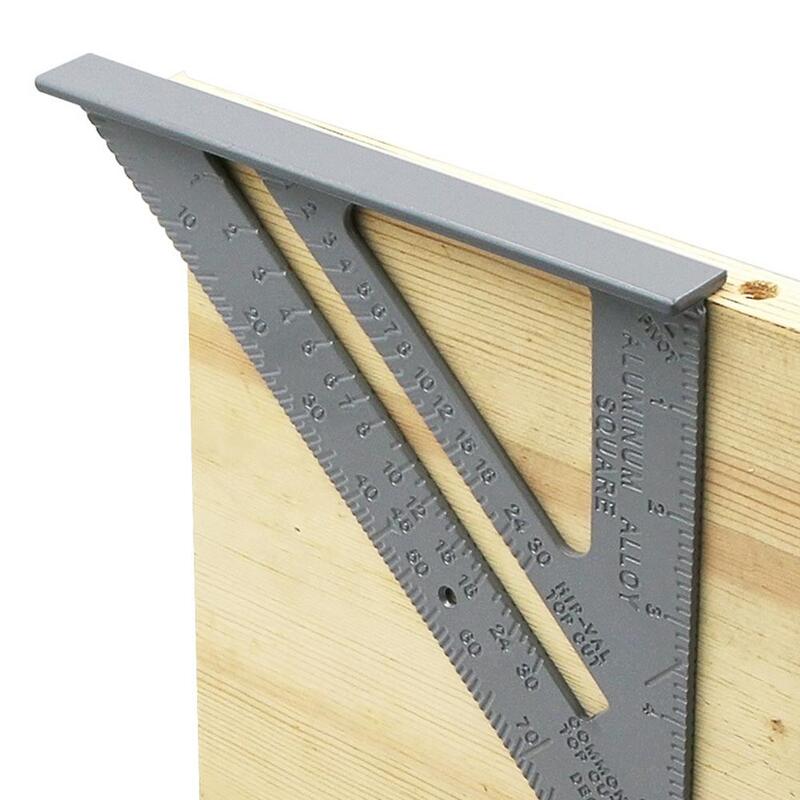 7/12Inch Tốc Độ Vuông Hệ Mét Hợp Kim Nhôm Tam Giác Thước Hình Vuông Đo Công Cụ Hệ Mét Góc Protractor Dụng Cụ Làm Rau Cau