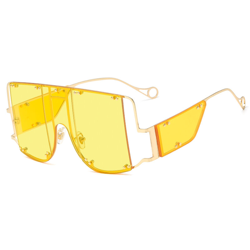 Óculos de sol quadrado feminino, óculos quadrados extragrande da moda, com uv400, vintage, de luxo, retrô