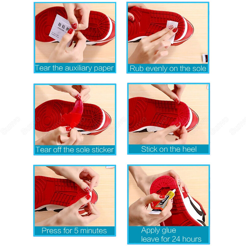 Rubber Soles Insoles for Men's Sneakers Heel Sole Protector Sticker for Women's Shoes Repair Outsole Anti-Slip Shoe Care Kit