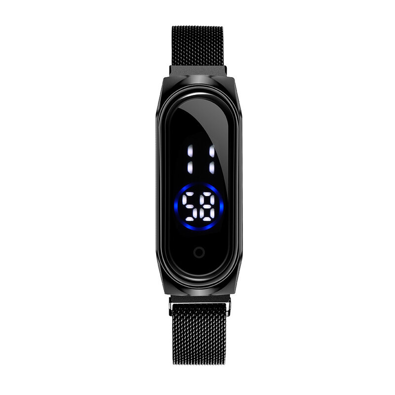 Reloj Led con pantalla táctil para hombre y mujer, pulsera con imán, para amantes del deporte, novedad de 2020