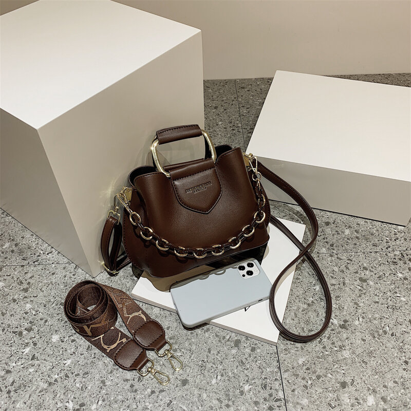 Elegante Damen Schulter Tasche für Frauen Leder Handtaschen Neue Tragetaschen für Mädchen Reisen Ketten Umhängetaschen Designer Luxus Sac