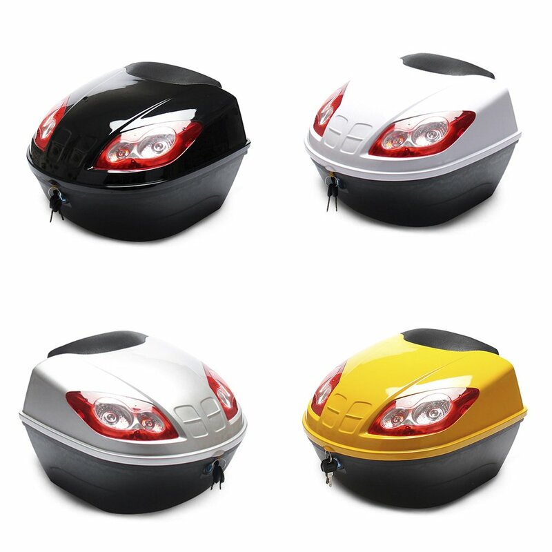 E-Bike Tail  Box Electric Scooter Trunk Motorcycle Top Hard Case Helmet Storage Case Luggage Case With Reflective Lamp
