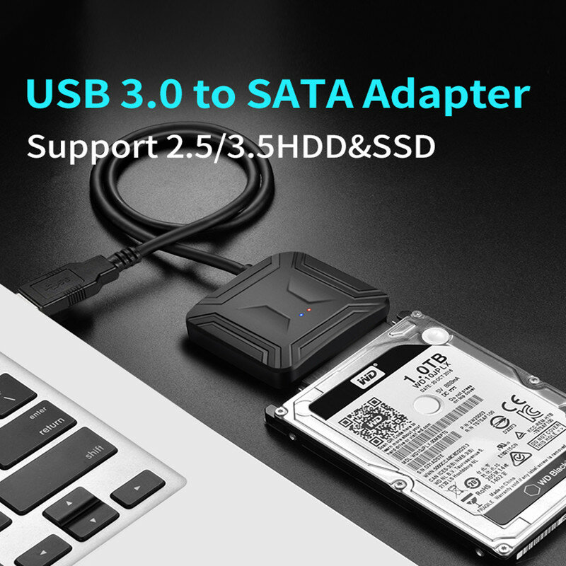 Câble adaptateur USB 3.0 vers Sata, 22 broches, convertisseur externe pour disque dur, pour Samsung Seagate WD 2.5 3.5 HDD SSD