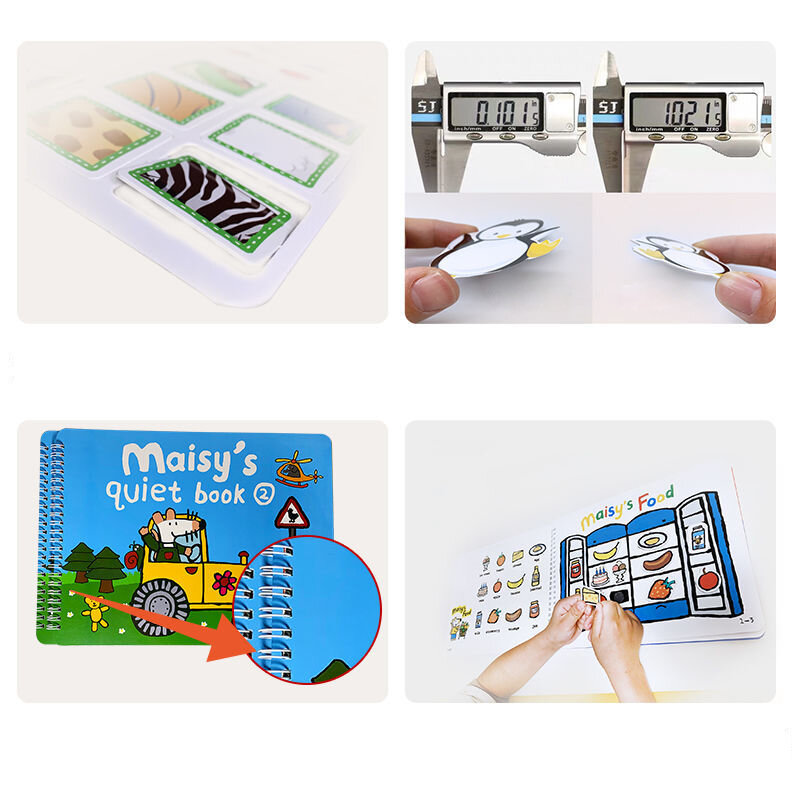 Maisy Mouse Bobo ciche czytanie książek edycja zakończona Diy przedszkole angielski oświecenie książka na naklejki Puzzle do wczesnej edukacji