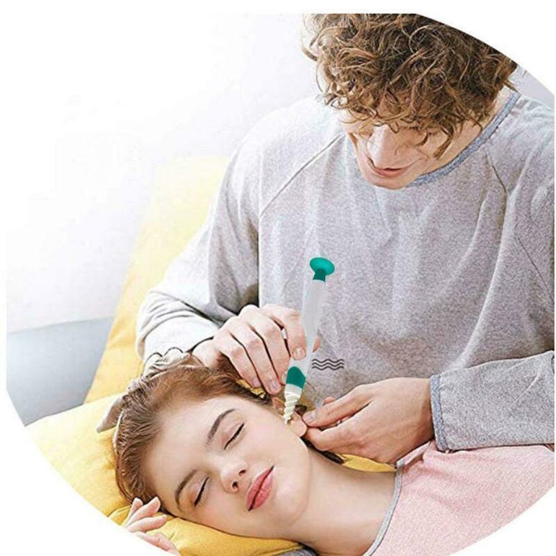 Ear Wax Remover Q Grip Ear Cleaning Tool Kit With Suction Cup Bottom Ear Wax Cleaner 16pcs Replacement Heads Cleaning Brush