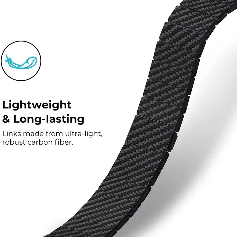 Correa de fibra de carbono para Apple Watch, banda de 45mm, 44mm, 42mm, 41mm, 40mm, 38mm, pulsera de eslabones ligeros para iWatch Series 5 4 7 6 SE 3