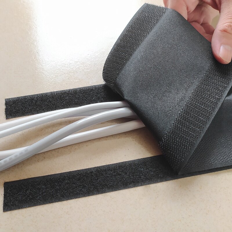 1 Meter Soft Adjustable Hook And Loop Office Desk Wire Cable Cover For Floor/Carpet/Trunk/Desk Office Supplies
