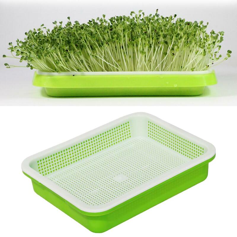 Doppio-strato di Plastica Idroponica di Fiori Cesto di Fiori Pianta Germinazione Vassoio Scatola di Carta Vassoio Sprout Piantina Piantare Germogli di 40FP14