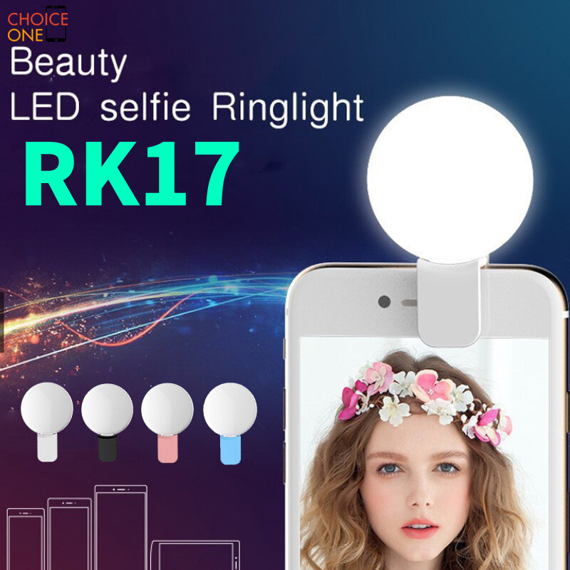 RK17 USB Charge LED Selfie Ring-lampu Selfie Cahaya Ins Bintang foto Alat Kecantikan untuk Iphone Lampu Selfie Meningkatkan lampu