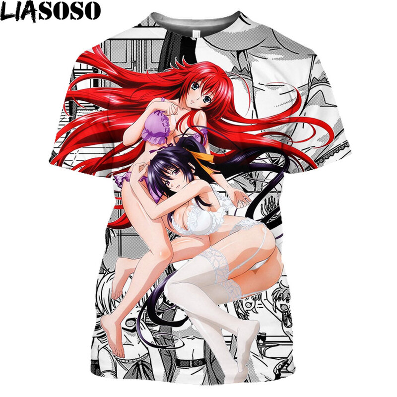 شيطان المدرسة الثانوية DxD تي شيرت أنيمي Mangas قميص ثلاثية الأبعاد طباعة الرجال النساء قميص مثير فتاة Rias تي شيرت Kawaii الملابس
