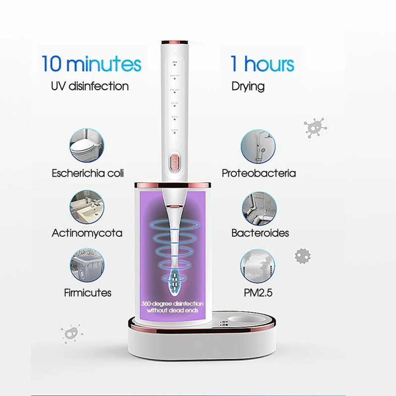[ZS] Smart 5 Modes Rechargeable Inductive Charge Adult IPX7 Sonic Electric Toothbrush UV Disinfect Base 8 Replacement Brush Head