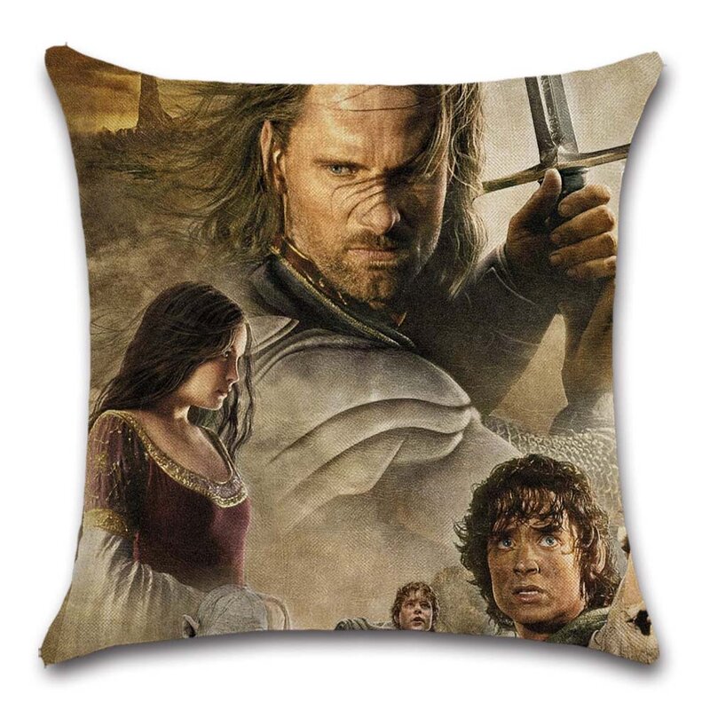 Rings Movies Show Printed Cotton Linen Cushion Cover Decorative Home Sofa Chair Car Seat Friend Kids Boy Bedroom Gift Pillowcase