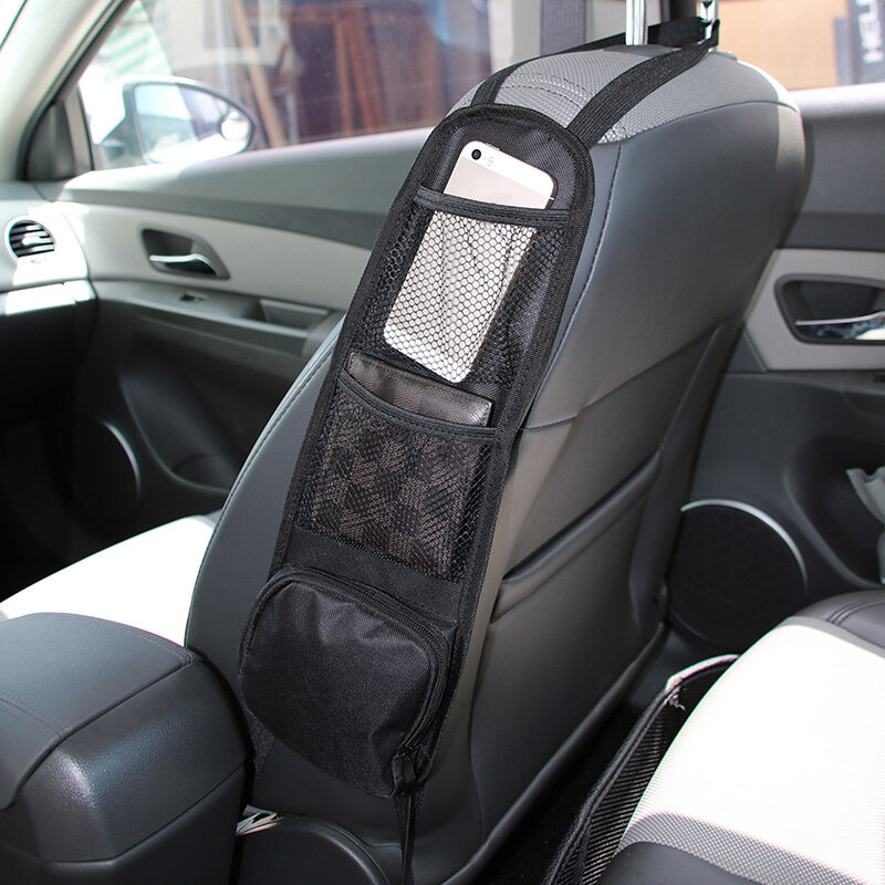 車のシートを整理するためのポケットとメッシュホルダー付きのカーアクセサリー,サイドオーガナイザー,収納ボックス