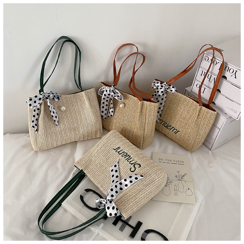 Summer Trend Straw Handbags for Women 2021 New Popular Hit Color  Designer Straw Bags Luxury Zipper Color Matching Tote Bag Sac