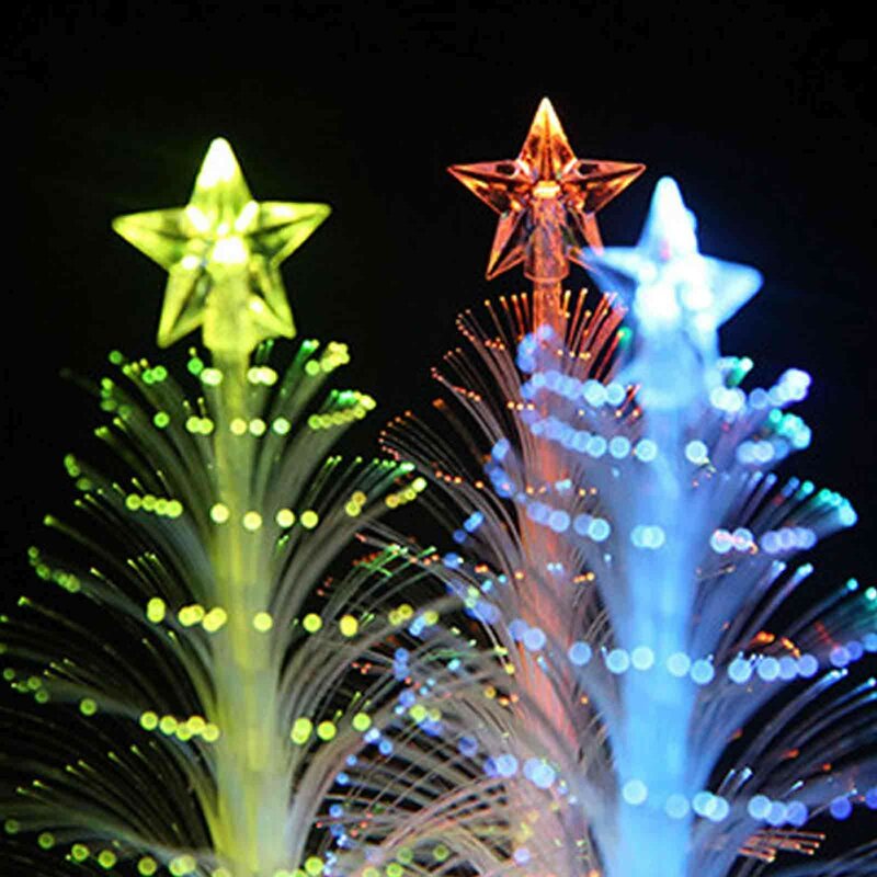 Mini árbol de Navidad con luces Led que cambian de Color, para el hogar Decoración de mesa, fiesta, lámpara de noche para armario de cocina, 2 uds.