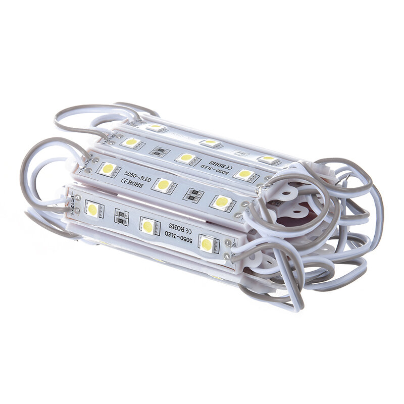 20 unidades SMD 5050 3-módulo LED blanco módulos impermeables 12V