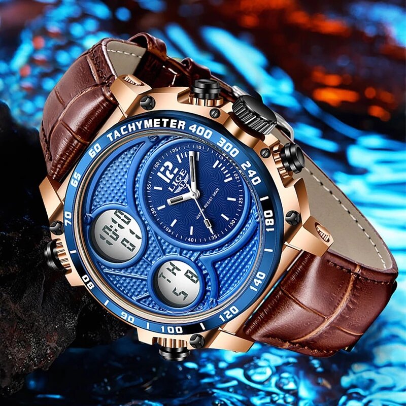 2021 lige esportes relógio masculino marca de luxo à prova dwaterproof água relógio de pulso masculino quartzo analógico militar relógios digitais relogio masculino