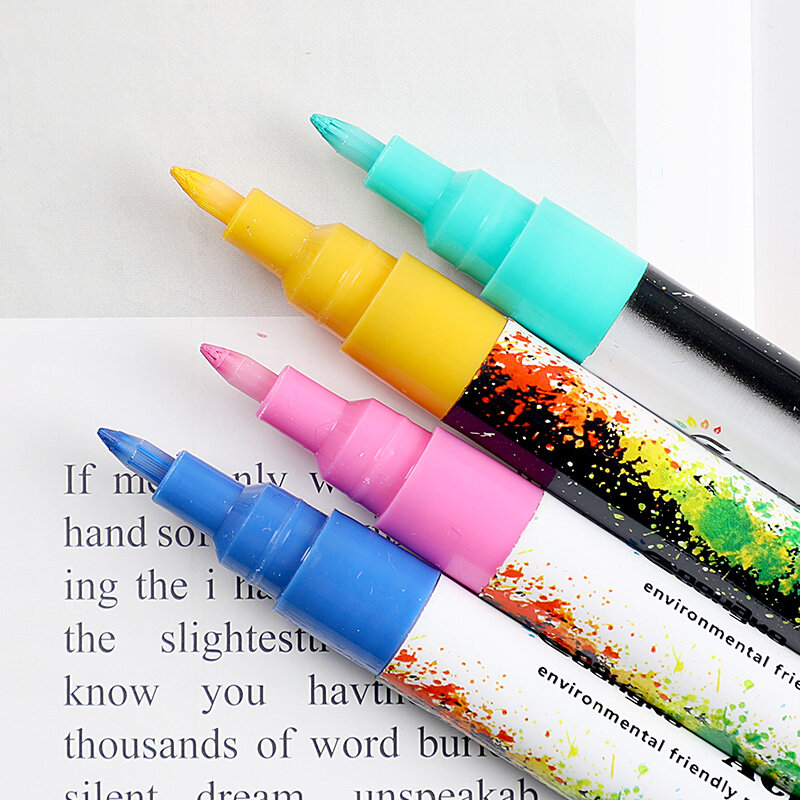 Hot 12/18 Kleuren 0.7mm Acryl Verf Marker pen Art Marker Pen voor Keramische Rock Glas Porselein Mok Hout Stof canvas Schilderij