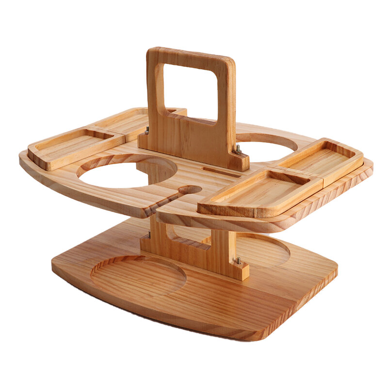 Tavolo da Picnic in legno per feste campeggio esterno casa spiaggia portatile Snack Tray mobili leggeri con portabottiglie portabottiglie
