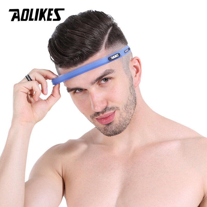 AOLIKES; Регулируемый силиконовая спортивная повязка на голову, повязка для волос для бега, езды на велосипеде, йоги, бега, баскетбола, фитнеса, ...