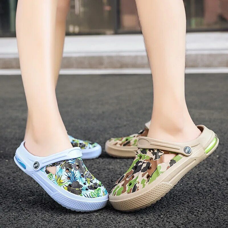Newbeads Crocks Crocsed Sandals Hole Shoes Beach Sandals Home Slippers Camouflage Summer Men and Women Casual Garden Shoes