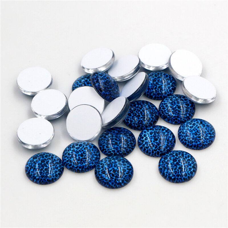 ใหม่ 20pcs 12mm สีใหม่เสือดาว Handmade Photo Cabochons แก้วรูปแบบ Domed เครื่องประดับอุปกรณ์เสริม