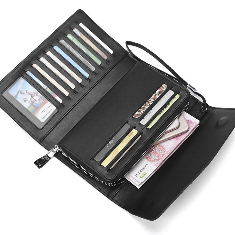Bolso de mano de cuero genuino para hombre, billetera larga de negocios con patrón de cocodrilo, bolso de mano de alta calidad para iPad, mini bolso de gran capacidad