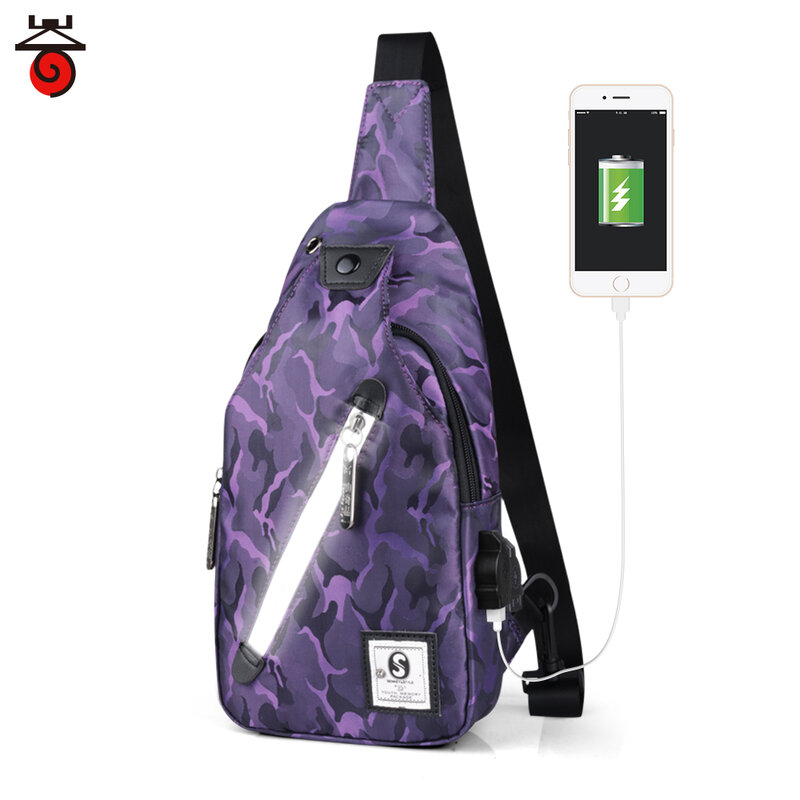 SenkeyStyle – petit sac à dos à bandoulière pour femme, sacoche de poitrine de bonne qualité, imperméable, chargeur USB