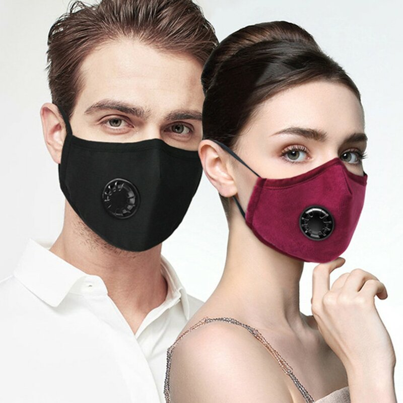 재사용 가능한 방진 입 마스크 조정 가능한 면화 마스카라 PM2.5 방풍 안개가 자욱한 안개 오염 호흡기 보호 얼굴 마스크