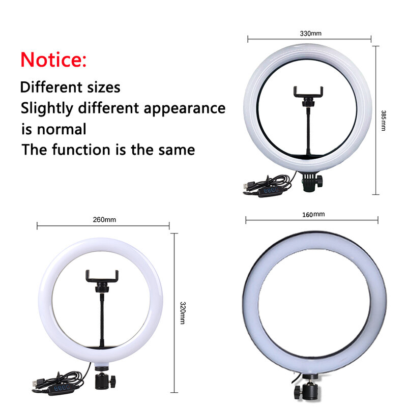 LED Light Ring Lamp Tripod Round Selfie Ring Light with Tripod for Mobile Phone tiktok youtube Photography Lamp Hoop Ringlights