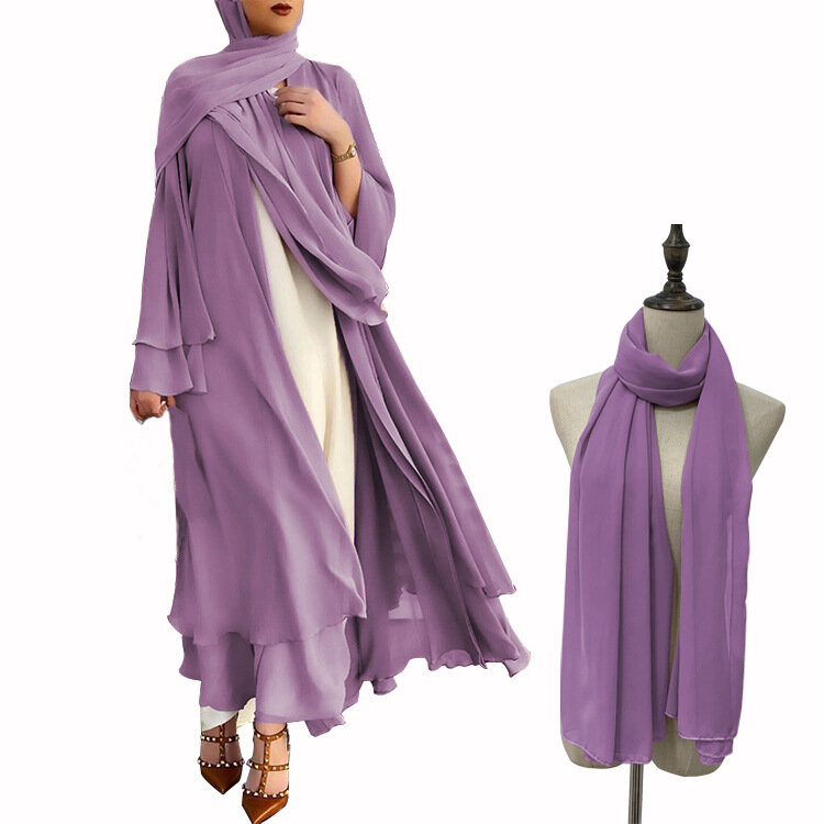 Sólido Abaya abierta Kimono Dubai Turquía Kaftan musulmán Cardigan vestido de Abaya para las mujeres Casual traje de mujer vestido ropa Islam