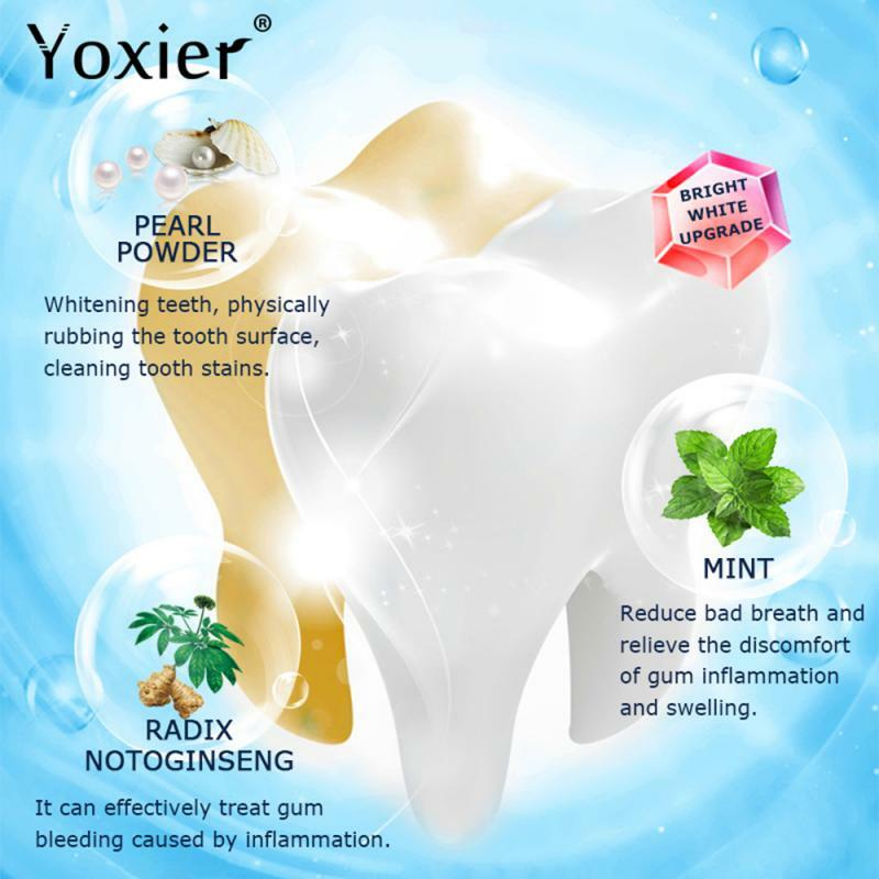 Yoxier-Polvo para blanquear los dientes, pasta Dental brillante para limpieza de dientes, higiene bucal, elimina la placa en polvo dentado manchado, TSLM1