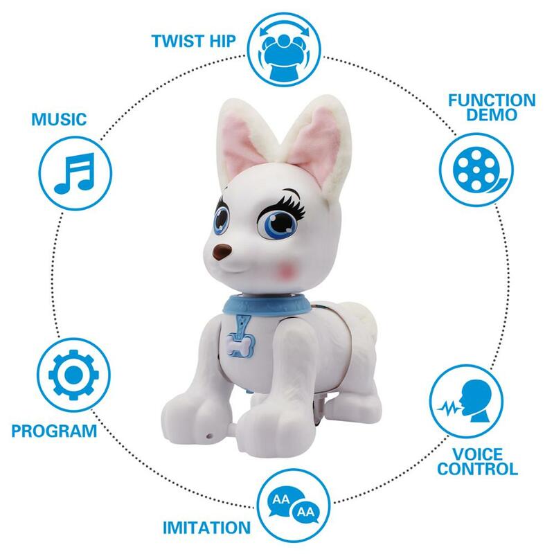 Brinquedo de controle remoto eletrônico para animais de estimação robô de controle remoto voz do cão brinquedo música música brinquedo de controle remoto das crianças brinquedo de controle remoto
