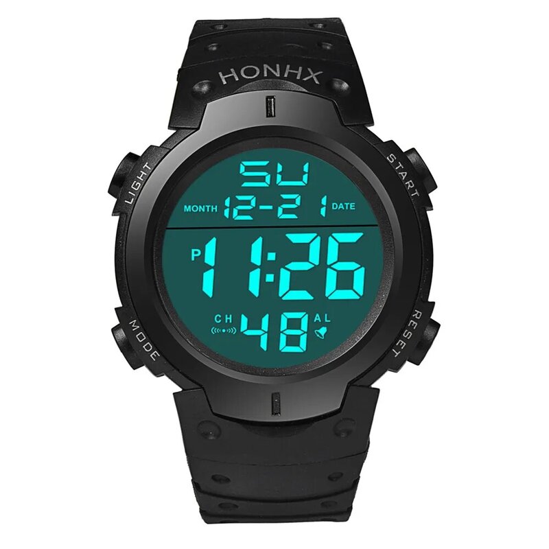 موضة الرياضة عادية LED الساعات الرجال ساعة رقمية متعددة الوظائف المطاط ساعة للرجال العسكرية الإلكترونية ساعة reloj hombre