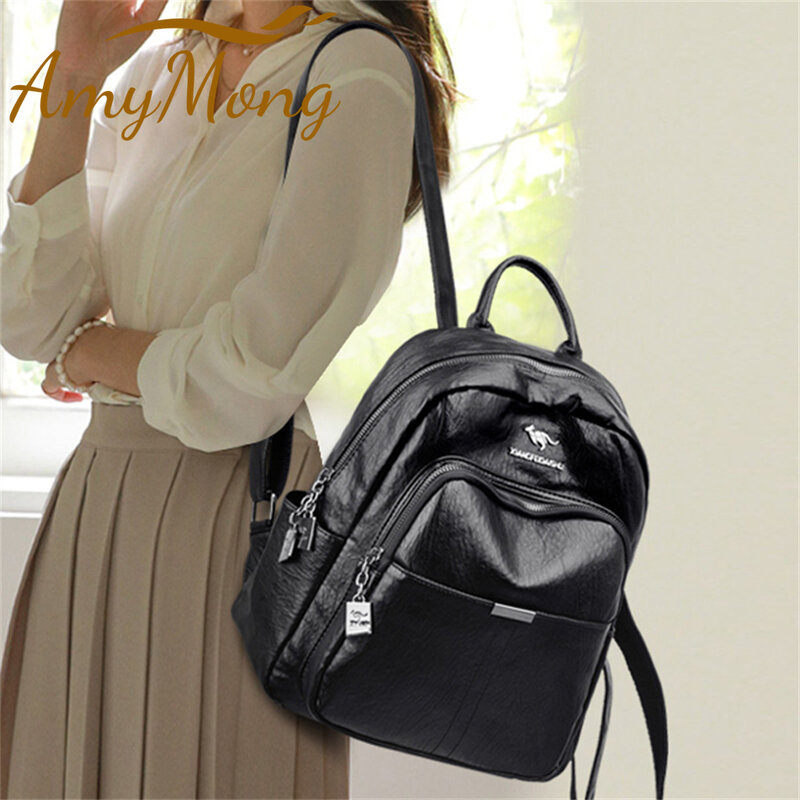 Mulheres claasicl mochila bolsas de couro feminino bagpack sacos de escola para meninas grande capacidade de viagem mochila mochilas