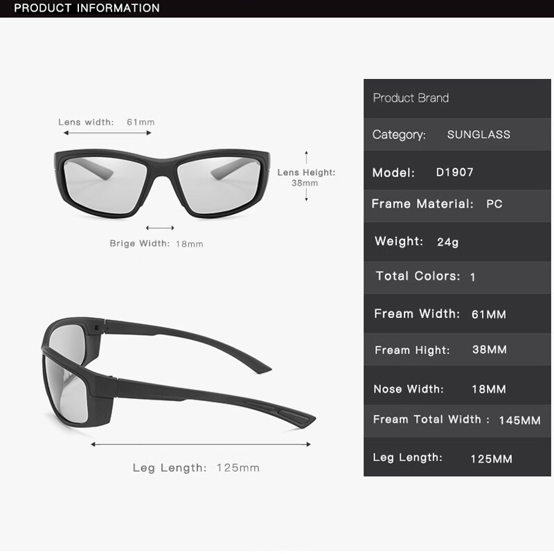 Солнцезащитные очки Мужские фотохромные, поляризационные очки-хамелеоны для вождения, меняющие цвет, для дневного и ночного видения