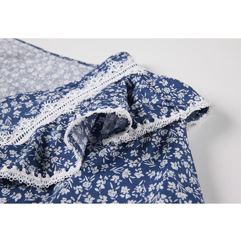 Francuski Retro bluzka w roślinny wzór Top kobiety wzburzyć łączenie szyfonu V Neck topy lato 2021 koreański luźny Port smak Joker Chic Blusas