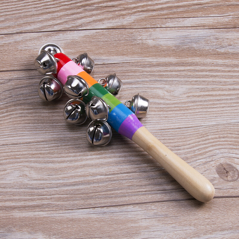 เด็กใหม่น่ารักเด็ก Rainbow Rattle Pram Crib จับไม้ Bell Stick Shaker Rattles ของเล่นของขวัญเด็กของเล่นทารกเด็กทารก Rattles