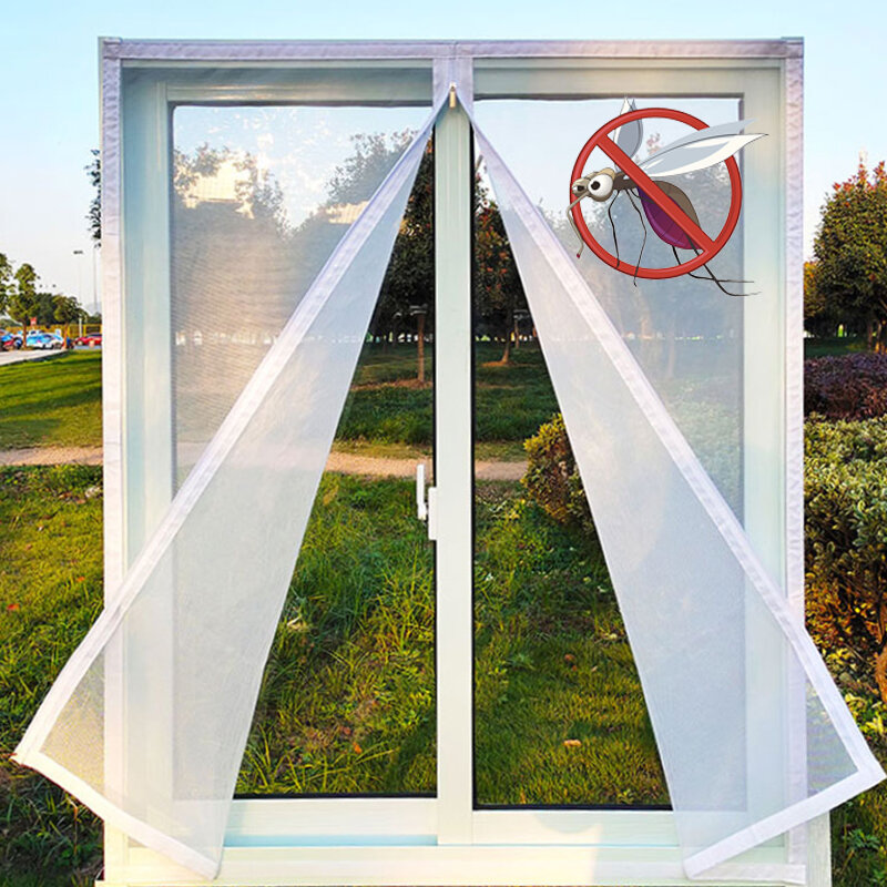 #250X250CM Moustiquaire anti-insectes pour fenêtre,fermeture à glissière,filet auto-adhésif,anti-moustique,rideau à mouches d'intérieur,maille Invisible,personnalisable 