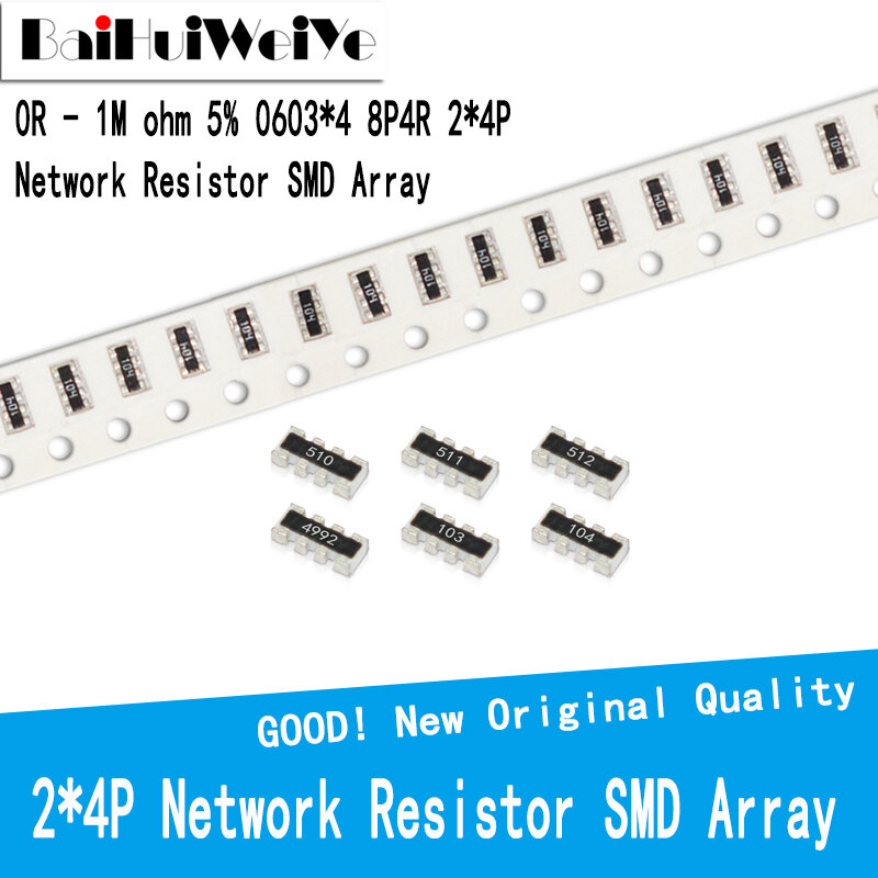 Red de resistencia SMD 8 Pin （ 2*4 P ） 5% 1000K 100KΩ 100Ω 0603-completo rango de valores 