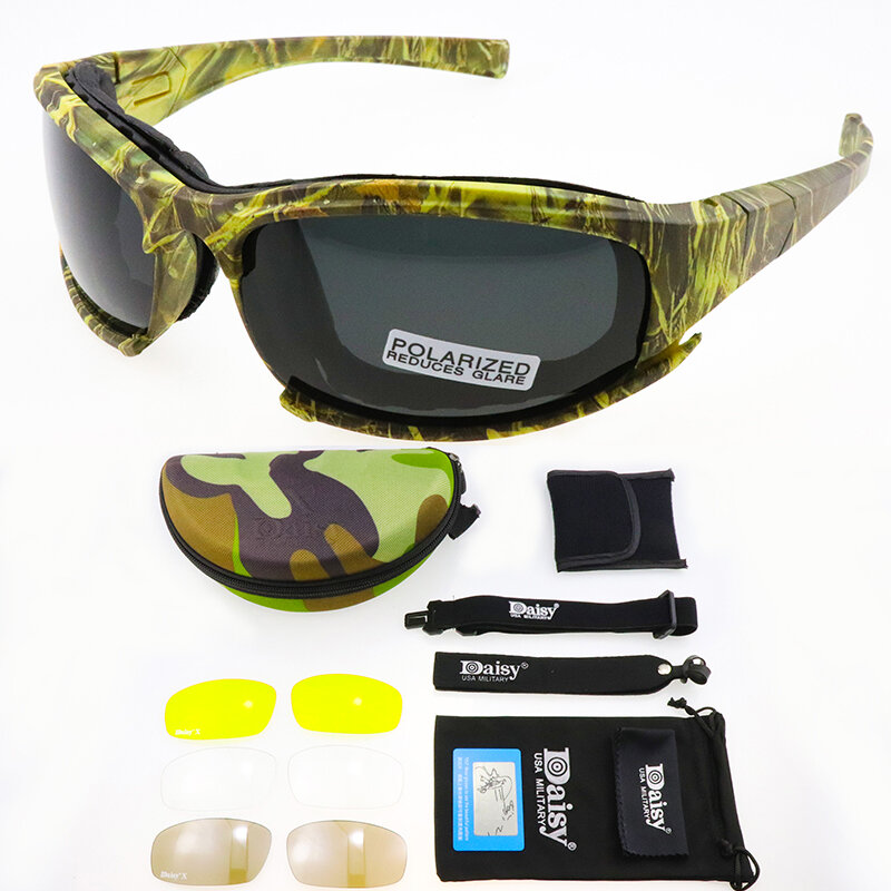 Lunettes photochromiques polarisées X7 pour homme, accessoire de mode militaire, idéal pour le tir ou la randonnée, UV400