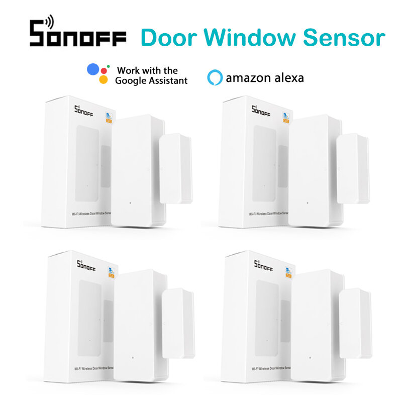 Датчик двери SONOFF DW2, беспроводной Wi-Fi переключатель с дистанционным управлением, с поддержкой Alexa и Google Home