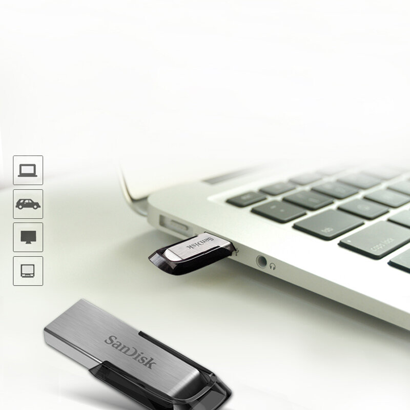 SanDisk – clé USB 3.0 ULTRA FLAIR CZ73, support à mémoire de 16Gb 32Gb 64Gb 128Gb 256Gb, rétro-compatible, lecteur FLASH 3.1